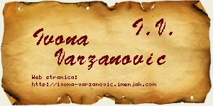 Ivona Varzanović vizit kartica